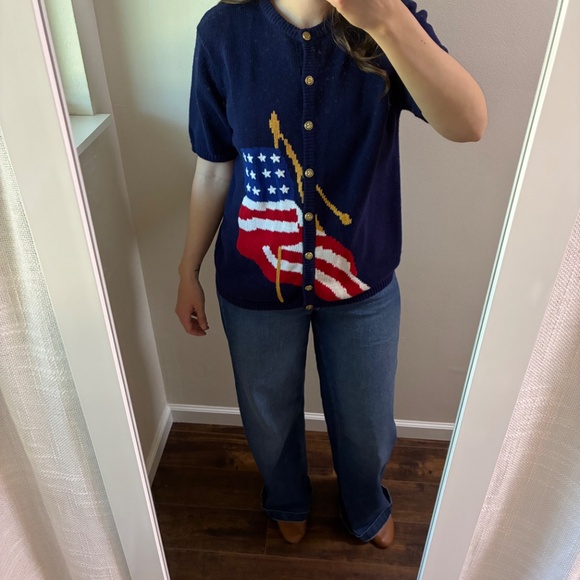 Vintage American Flag Cardigan - Picture 5 of 6